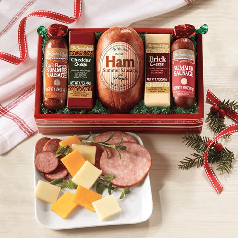 5 Summer The Swiss Colony High Assorted Sausages and Cheeses Meats and Cheeses Gift Basket