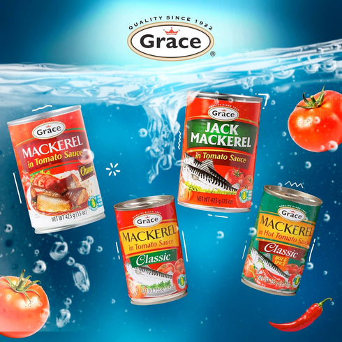 15oz 2 Pack Grace Chunky Mackerel In Tomato Sauce - - Canned Mackerel