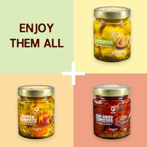 9.88oz Gusta Pepper Compote in Olive Oil on a Bed of Spices - Made in Italy - Organic Bell Peppers Glass Jar with Extra