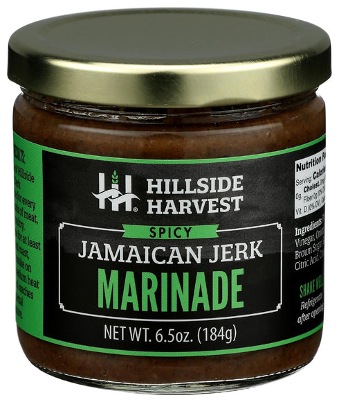 Hillside Harvest Jamaican Jerk Marinade, 6.5 oz Jar - Gourmet Handcrafted Spice with Hot Heat Level