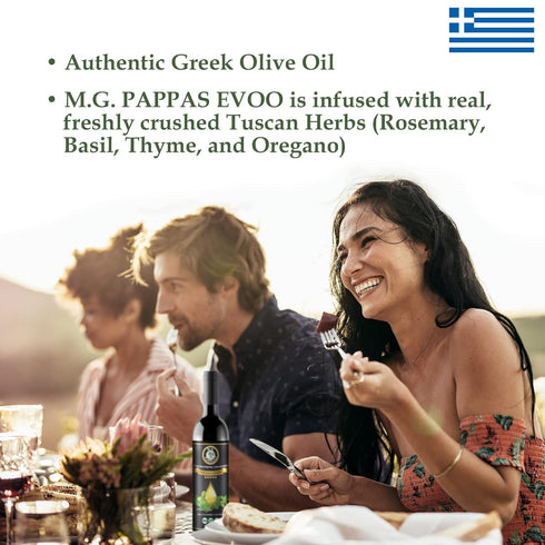 500mg/kg M.G. PAPPAS High Polyphenol Tuscan Herb Infused Olive Oil Extra Virgin - Over - Unfiltered First Cold Pressed