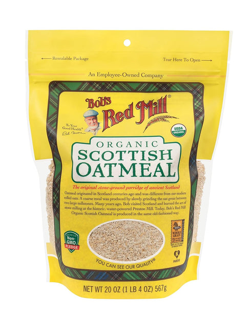 20oz (Pack 4) Bob's Red Mill Organic Scottish Oatmeal, of - Non GMO, Whole Grain, Vegan, Kosher