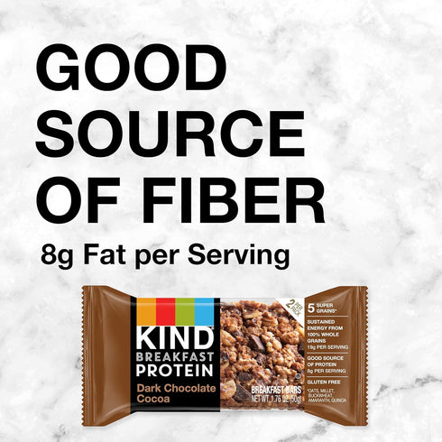 8g 32 Count KIND Breakfast Protein Bars, Dark Chocolate Cocoa, Healthy Snacks, Gluten Free, Protein