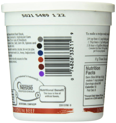 16 Minor's Beef Base, Low Sodium, Ounce