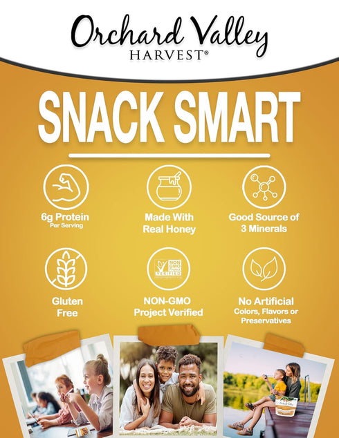 Orchard Valley Harvest Honey Roasted Mixed Nuts, 1 Ounce Bags Pack of 15, Gluten Free Non-GMO