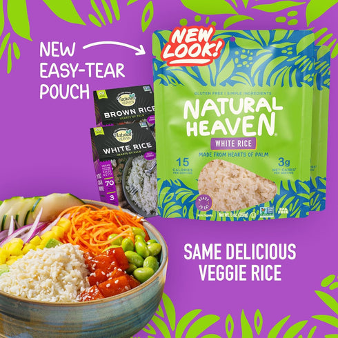 6-Pack 9 Oz Natural Heaven White & Brown Rice, Hearts of Palm Variety Naturally Rich in Potassium, Low-Calorie Veggie