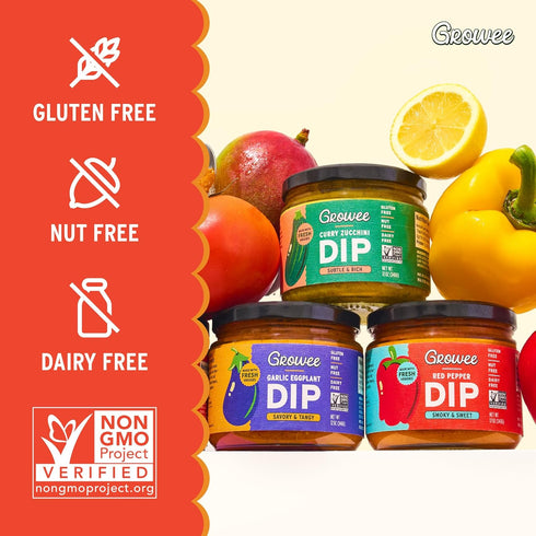 Pack Hummus 3 Growee Vegan Dip Plant-Based Queso & Alternative, Nut-Free Mayo & Dressing Substitute Dairy-Free