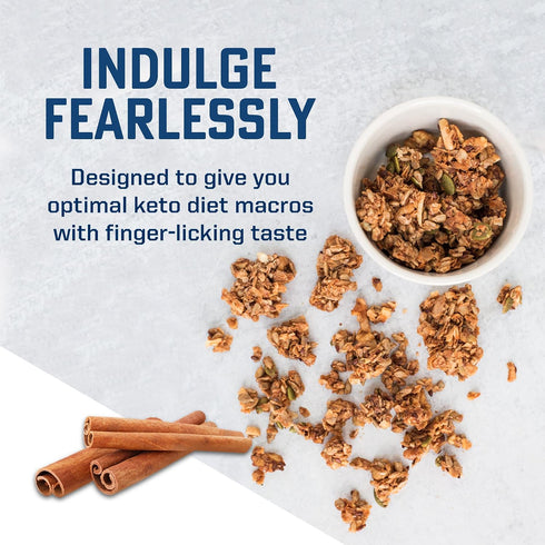 2g (9 oz, 2 Pack) B. Fine Foods - Keto Granola High Protein Snack - Maple Cinnamon Crunch - Breakfast Blend of Coconut