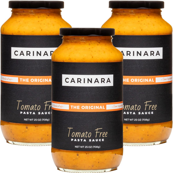 CARINARA Tomato-Free Pasta Sauce 25oz | Carrot-Based Marinara Alternative with Garlic, Onion