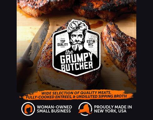 1 (6 oz) 1 (14 oz) Packages Grumpy Butcher Steak & Pork Chop Meat Gift Box Beef Top Sirloin Steak & Duroc Bone-in Pork