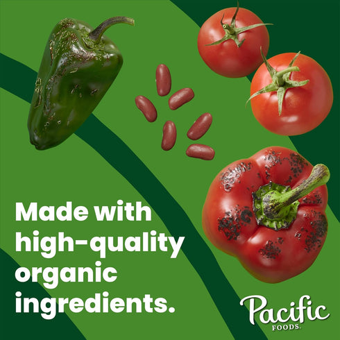 16.5 oz Can(Pack 1) Pacific Foods Organic Fire Roasted Vegetable Chili, Plant Based