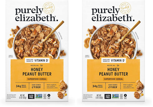 Purely Elizabeth, Honey Peanut Butter, Superfood Cereal with Vitamin D (1 Box,