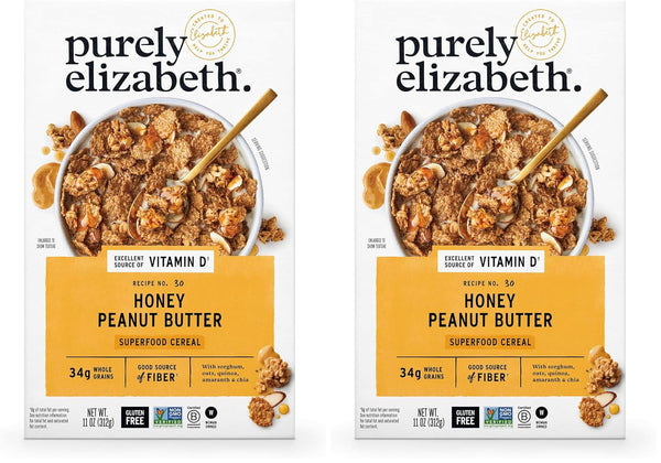 Purely Elizabeth, Honey Peanut Butter, Superfood Cereal with Vitamin D (1 Box,