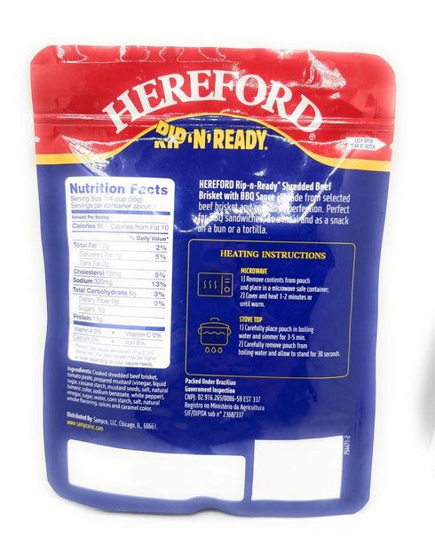 6oz pack 6 Rip 'n' Ready Shredded Beef Brisket with BBQ Sauce