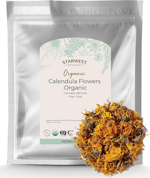 Starwest Botanicals Organic Dried Calendula Flowers - Natural Loose Leaf Herb for