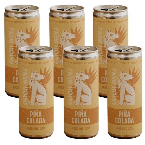 GOOD WOLF Pia Colada Probiotic Refresher 12 fl oz - Refreshing Sparkling