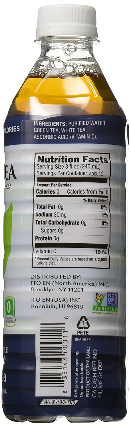16.9 Oz (Pack 12) Teas' Tea Unsweetened Green + White, Fl