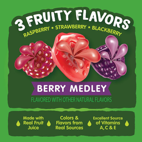 0.8 (40 Count) Black Forest Juicy Burst Fruit Snacks, Berry Medley, Ounce Pouches