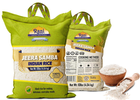 160oz (10lbs) 4.54kg Rani Jeera Samba Indian Rice Cloth Bag ~ All Natural | Gluten Friendly | Vegan | Kosher | Export