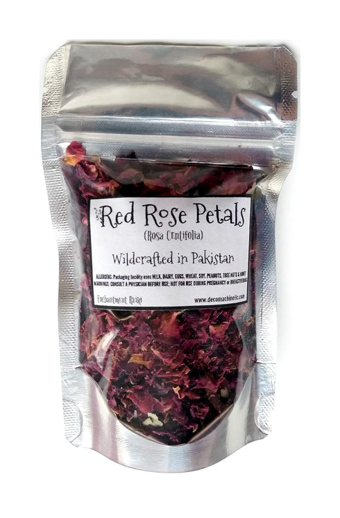 Reiki Charged Red Rose Petals Rosa Centifolia Wildcrafted Loose Leaf Dried Flower, 0.25 oz Bag Small Sample Tea