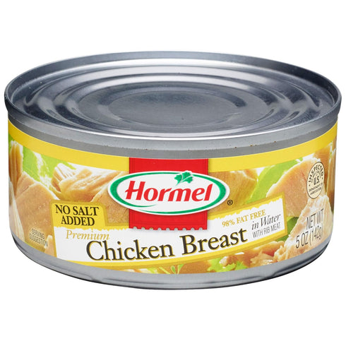 Hormel Premium No Salt Added Canned Chunk Chicken Breast in Water, 5