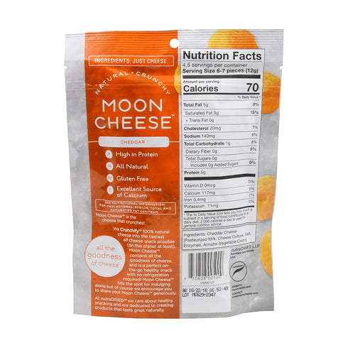 100% 2 oz (pack 1) Moon Cheese - Natural Cheese Snack - Cheddar