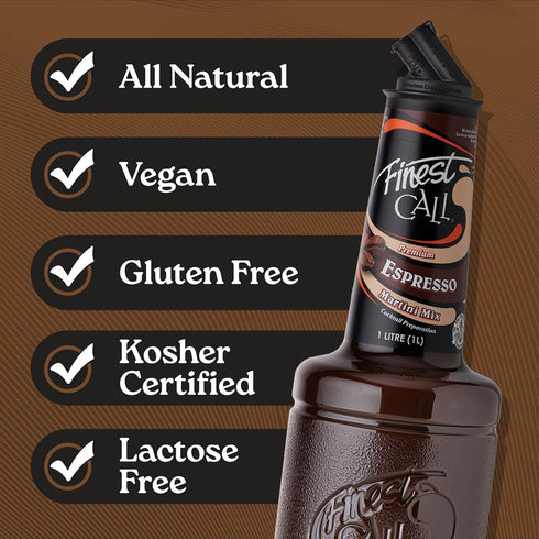 1 (33.8 Oz) Finest Call Premium Espresso Martini Drink Mix, Liter Bottle Fl