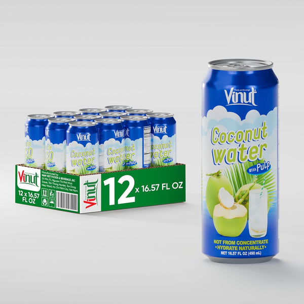 Vinut Original Coconut Water Drink With Pulp (16.57 fl oz, Pack of