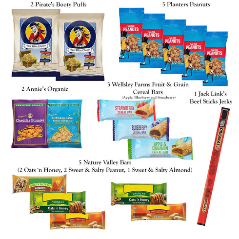 60-Count 60 Pack Foxy Fane Holiday Gift Box - Assortment of Healthy Snacks & Treats - Perfect Variety for Back
