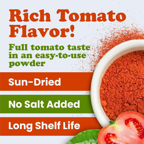 2 Food to Live Organic Tomato Powder, Pounds Sun-Dried, No Salt Added. Rich Tomato Flavor for Cooking, Sauces, Soups