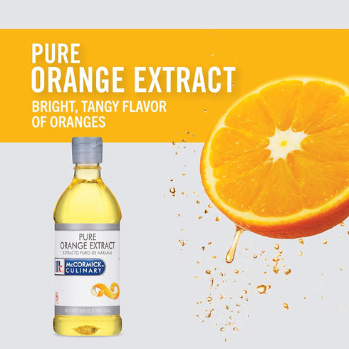 McCormick Culinary Pure Orange Extract, 16 fl oz, Orange Flavoring for Baking, Cakes, Cookies, and Drinks