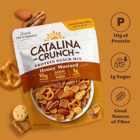10g 1g 5.25 (Pack 5) Packaging Catalina Crunch Protein Snack Mix - Protein, Sugar per Serving - Good Source of Fiber