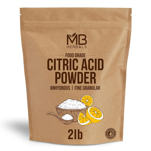 MB Herbals Citric Acid Powder 2 lb | 100% Pure Anhydrous Fine