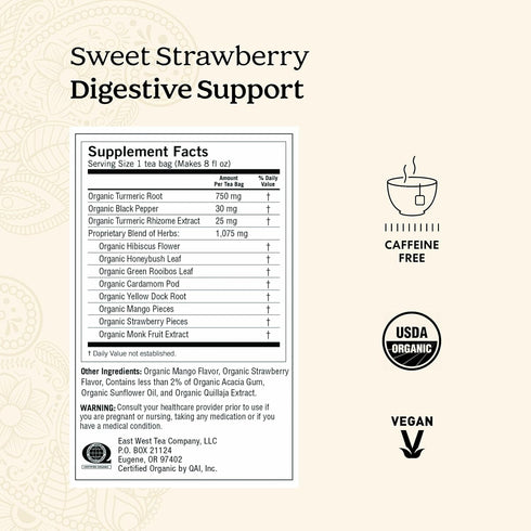 16 (Pack 6) Yogi Sweet Strawberry Digestive Support Herbal Tea, Caffeine-Free, Vegan Friendly, Kosher, USDA Certified