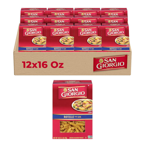 San Giorgio Rotelle Pasta, 12-Pack (16 oz Each) Classic Wheel-Shaped Pasta for