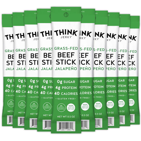 Think Jerky Jalapeno Beef Sticks, Gluten and Sugar Free, No Nitrates, Keto
