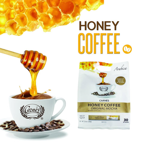 carnes 30 Count) Premium Instant Coffee Mix with Honey Powder (Original Mocha