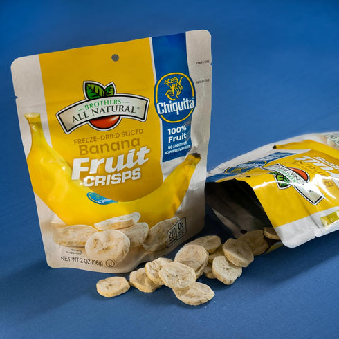 2 Oz (Pack 8), 100% Brothers All Natural Freeze Dried Fruit Crisps, Chiquita Banana, of Made with Fruit, Gluten Free