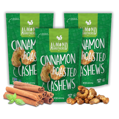 Almond Brothers Roasted Cashews - Pack of 3, 5 oz Hand Crafted