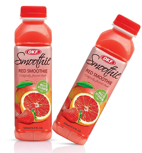 16.9 6 Pack) OKF Smoothie, Multi Vitamin Premium New Drink, Fluid Ounce (Red Smoothie