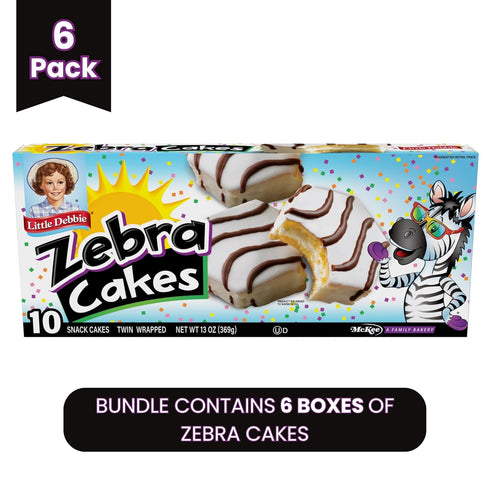 60 (6 Little Debbie Zebra Cakes, Twin-Wrapped Cakes Boxes)