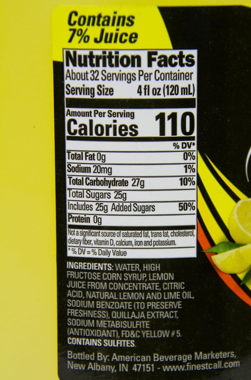 1 (128 Oz) Finest Call Premium Sweet & Sour Ready-to-Use Drink Mix, Gallon Bottle Fl