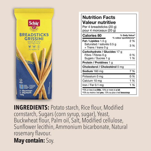 3 50g Schar Gluten Free Breadsticks - x