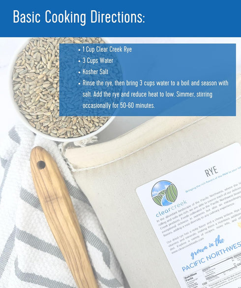 4 lb CLEAR CREEK Certified Glyphosate Residue Free Rye Berries | | Non-GMO Project Verified | North American Grown
