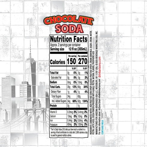 22 Oz (Pack 12) AriZona Chocolate Egg Cream Soda, Tunnels to Towers Foundation - Big Can, Fl