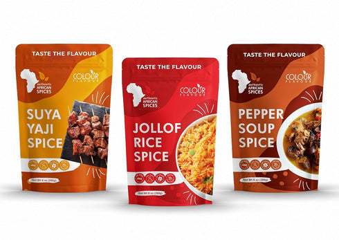 Bundle of 3, The TRIO of African Flavours, Pepper Soup, Suya and