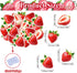 45PCS Edible Strawberry Cupcake Toppers Wafer Paper Starwberry Cake Decoration Sweet Berry Strawberry Happy Birthday