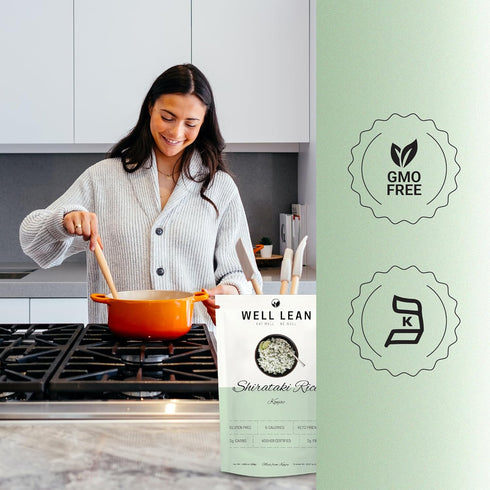 10 Packs Well Lean Shirataki Konjac Rice - Single-Serve - For Quick Dinner Meals, Ideal for Keto, Paleo, and Low Carb