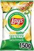 Lays Subway Teriyaki Potato Chips, Crispy Natural Ribbed Potato Chips with Sweet