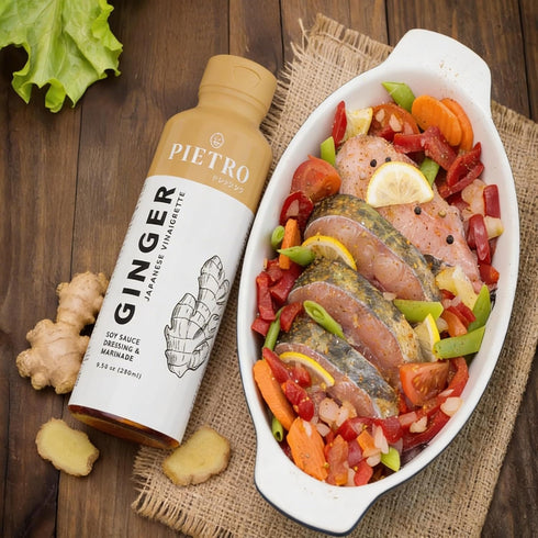 6 Pack Pietro Japanese Ginger Dressing, Marinade & Vinaigrette No MSG, Gluten Free Asian Salad Dressing for Vegetables